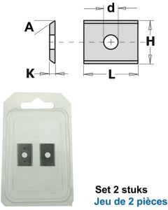 CMT - HWM wisselmessen 16mm (per 2 st.) - L=16x12x1,5 35° - Z2 KCR08 / S1920 - 2 stuks